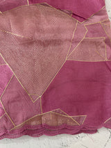 Glass organza saree with thread work- MOS330 - Magenta