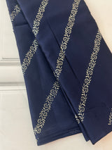 Georgette saree with foil prints MS1212- NavyBlue