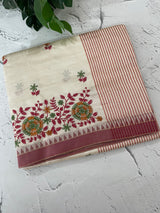 Blended tussar silk saree with embroidery- MSH490