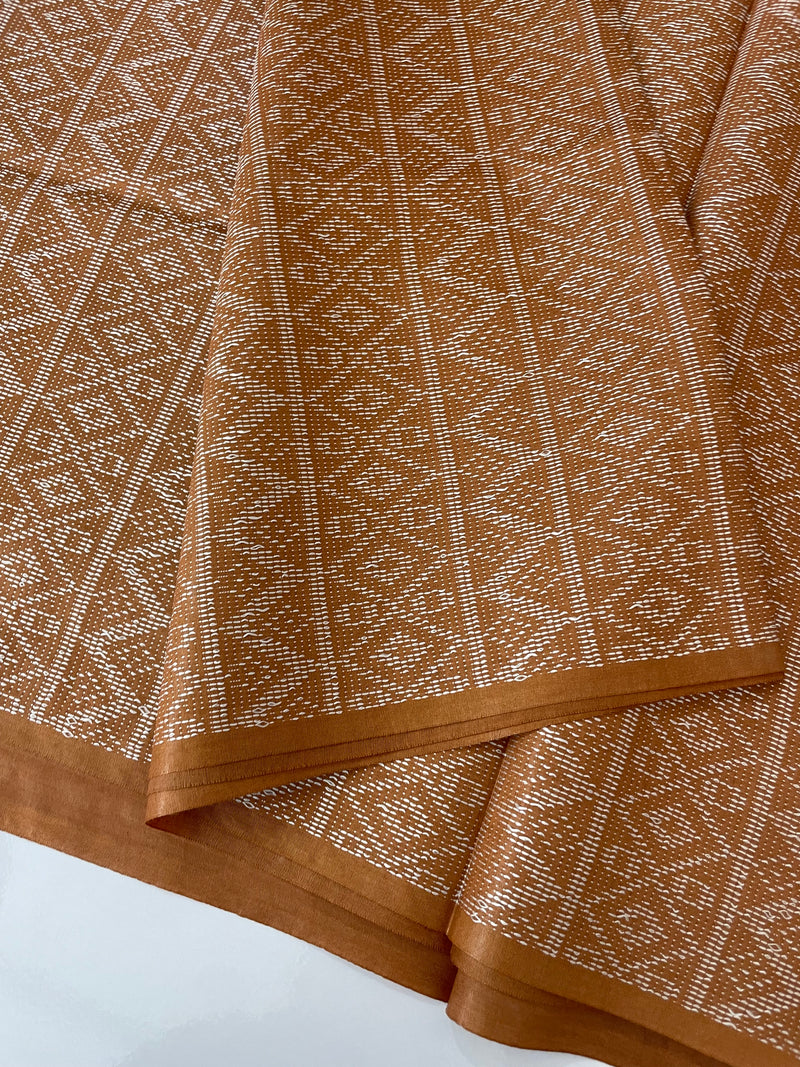 Bhagalpuri Semi tussar saree MS871- HoneyOrange