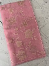 Viscose organza saree with applqiue work - MSH238 PastelPink