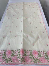 Mul chanderi embriodery saree with scalloped borders MSH176