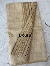 Semi chanderi tussar saree with brocade pallu and blouse MKT891 (2) Purple