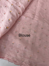 Malai chanderi saree with thread work MSM4569 PastelPink