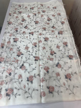 White Supernet saree with embroidery MSH153