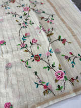 Mul chanderi embriodery saree MS15881