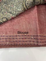 Soft kota silk saree with french knots and kanta embroidery MS16538