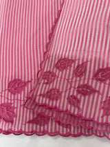 Striped Mul chanderi saree with net applique borders MSH987