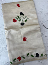 Blended tussar saree with embriodery - MS8672 Cream