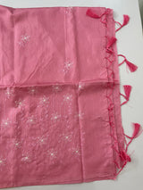 Butter silk saree with embroidery MTS569