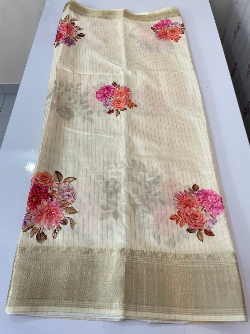 Semi silk saree with digital prints MSR671
