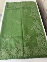 Soft organza saree with applique work - MCW225 DuskyGreen