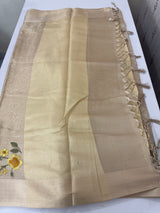 Tissue silk saree with embroidery MSH235