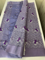 Tissue silk saree with embroidery MSH240