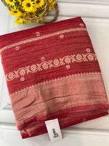 Banarasi crush georgette saree- MS1341 ReddishOrange