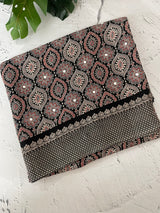 Semi modal silk saree with mirror work - MMB501 Black