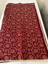 Blended tussar silk saree with embroidery- MSH158 DeepRed