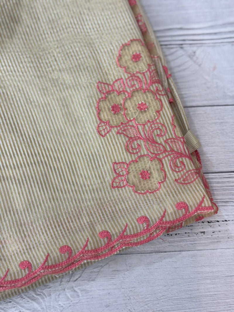 Tissue mix Soft silk saree with applique work MS8146