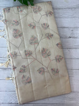 Blended tussar saree with embriodery - MS8665 Cream