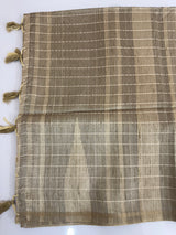 Blended soft tussar silk saree MS1587 - Taupe