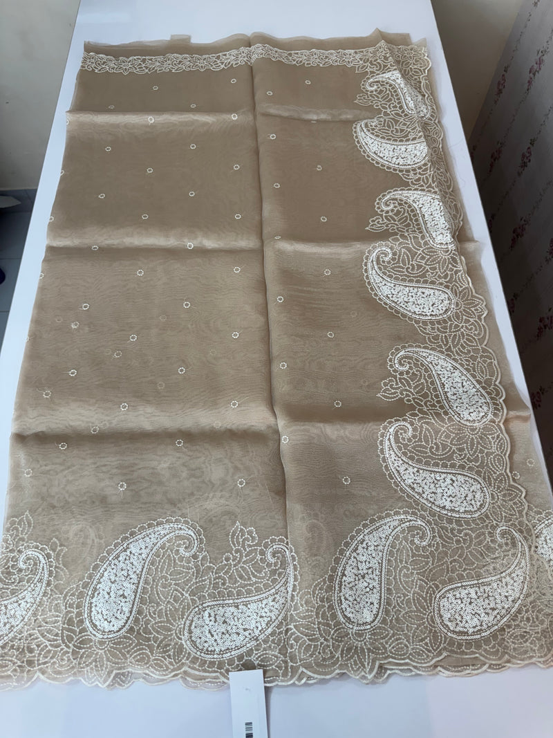 Viscose Organza saree with embriodery-MS14414