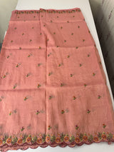 Crush Organza embroidery saree MS14567 Peach