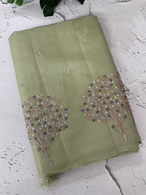 Blended Kosa tussar silk with contrast blouse - MKD533