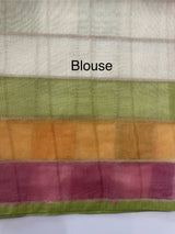 Semi chanderi saree with multi color checks- MSF334