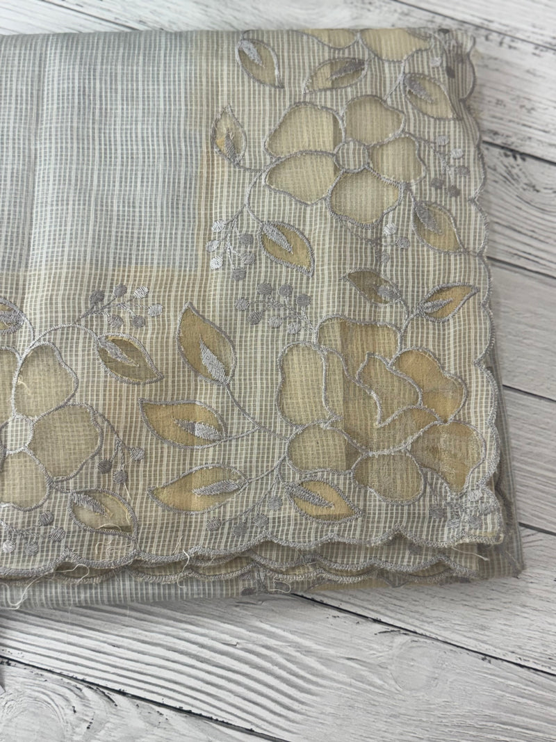 Soft kota silk saree with applique work MS85432