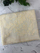 Moonga checks saree with Applique work  MSK766(4)-Ivory