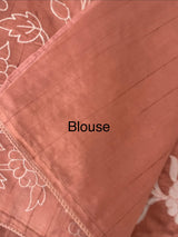 Blended Tussar silk saree with applique work- MSH200 Rust