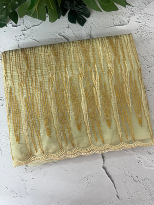 Semi organza saree with thread work - MSH910 PastelGreen