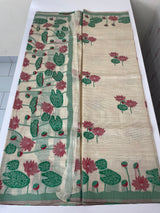 Jamdani silk Cotton Saree with lotus motifs  MSJ790 (2)