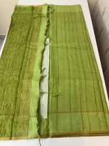 Semi soft Matka silk saree with borders MSS599 Green
