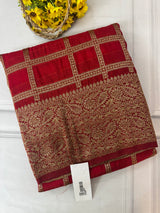 Semi banarasi Khaddi Georgette saree - MS1498 Red