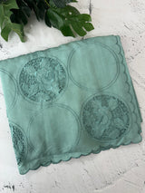 Tussar chanderi cutwork saree MSTC121 GreenBlue