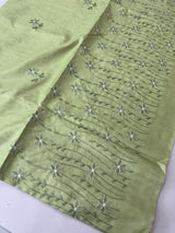 Butter silk saree with embroidery MTS569