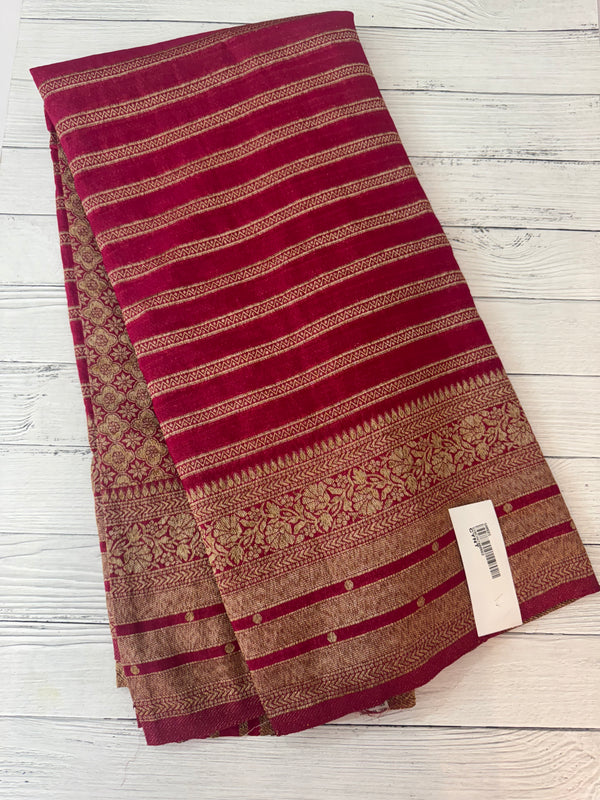 Semi banarasi Khaddi Georgette saree - MS1499 RaniPink