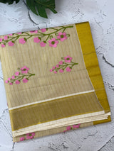 Kerala tissue embroidery saree - VOP2
