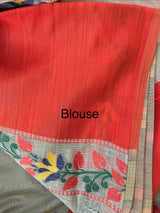 Jamdani silk Cotton Saree with peacock motifs  MSJ788 (4)