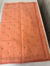 Kota checks saree with embroidery MS7679 (1) DarkPeach