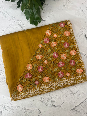 Cutwork Semi tussar saree MTSS680