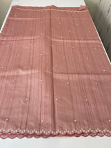 Cutwork Semi tussar saree MTSS674 Pastel PeachyPink