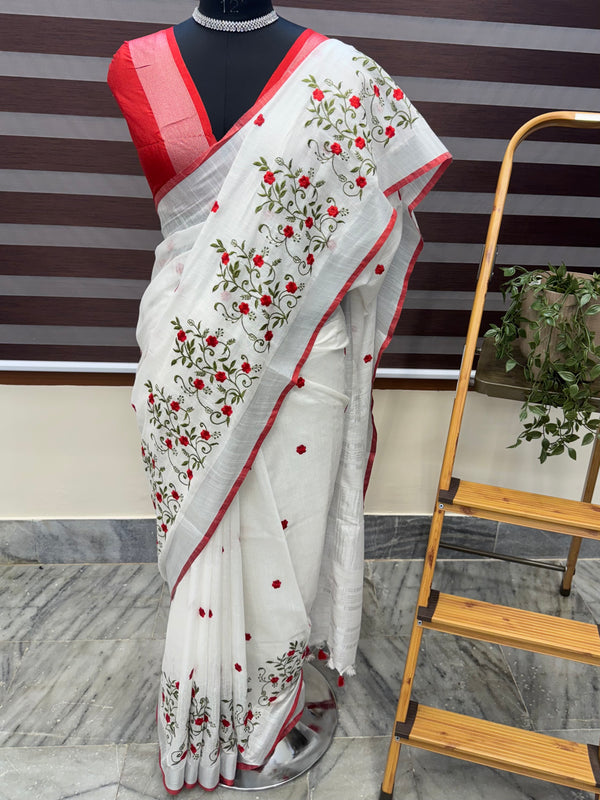 Linen cotton saree MLS911