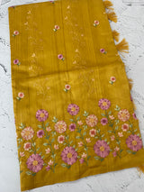 Art tussar saree with embroidery MST677