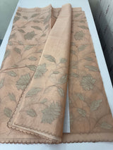Semi organza saree with tissue appliqué work - MSH906 DuskyPeach
