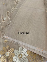 Soft Tissue kota embroidery saree MSK4660 -Chiku