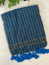 Soft mulcotton saree with zari checks MS4436