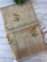 Tissue Silk embriodery saree MS49892