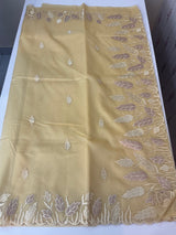 Viscose Organza saree with applique work-MSH103 CreamyYellow